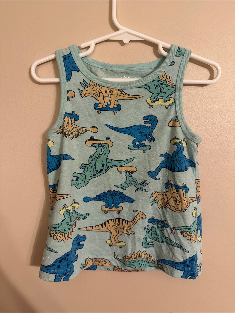 jumping beans Light Blue Dino Skate Tank Top